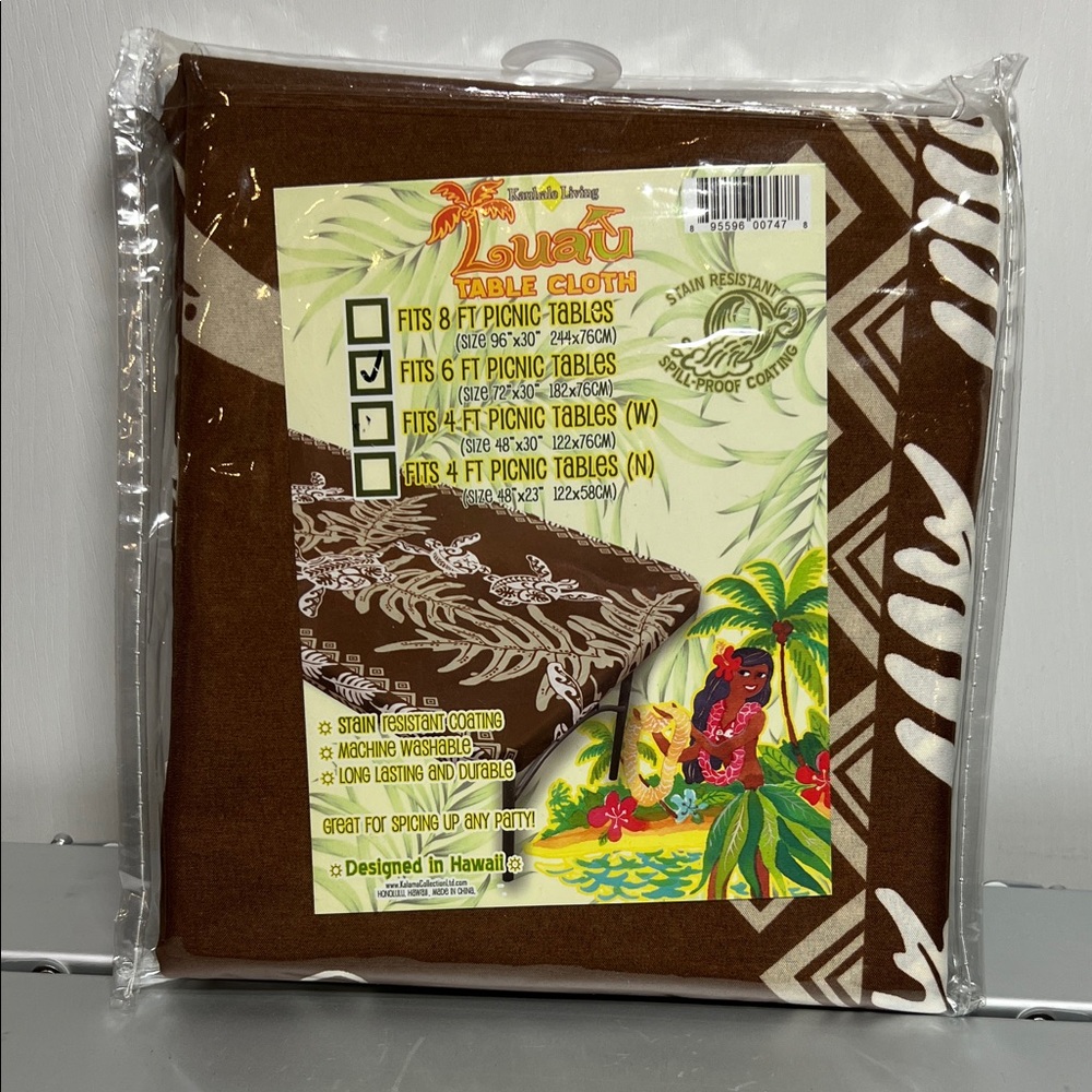 Kauhale Living Luau Hawaiian Fitted Table Cloth 6’ Picnic Table (size 72”x30”)